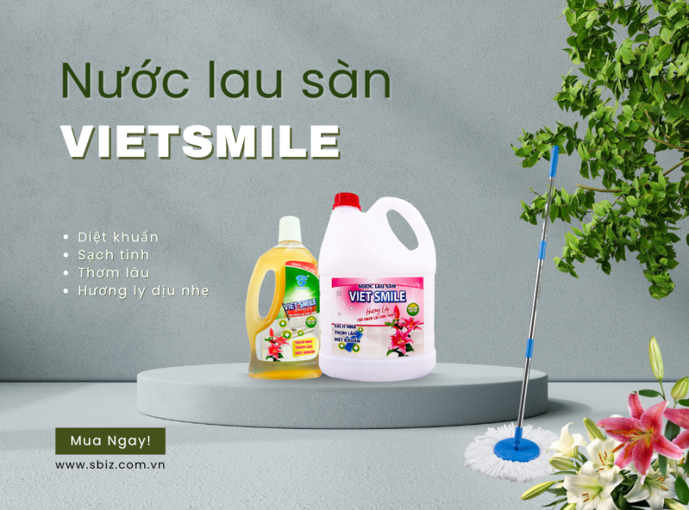 Nước Lau Sàn Vietsmile Hương Hoa Ly – Sạch Như Mới, Thơm Tinh Tế