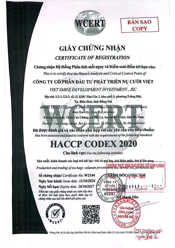 Trà Túi Lọc Cà Gai Leo Vietsmile