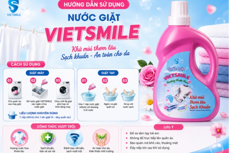 HƯỚNG DẪN SỬ DỤNG NƯỚC GIẶT VIETSMILE