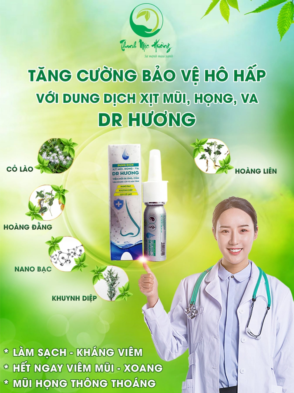 Dung dịch xịt mũi họng va dr hương – Hết viêm xoang, viêm mũi dị ứng