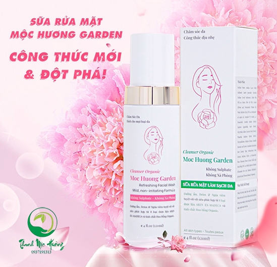 Sữa rửa mặt orgamic mộc hương garden - Làm sạch bụi bẩn, ngăn ngừa mụn