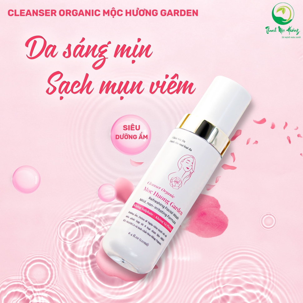 Sữa rửa mặt orgamic mộc hương garden - Làm sạch bụi bẩn, ngăn ngừa mụn