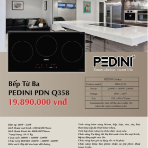 Bếp 3 từ PEDINI Q358