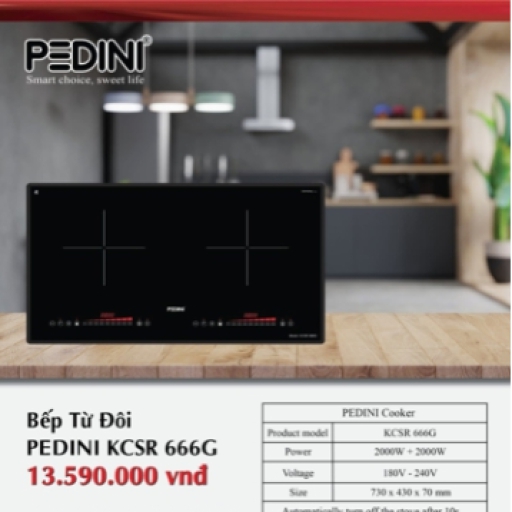 Bếp từ đôi PEDINI KCSR 666G