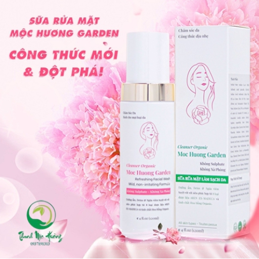 Sữa rửa mặt orgamic mộc hương garden - Làm sạch bụi bẩn, ngăn ngừa mụn