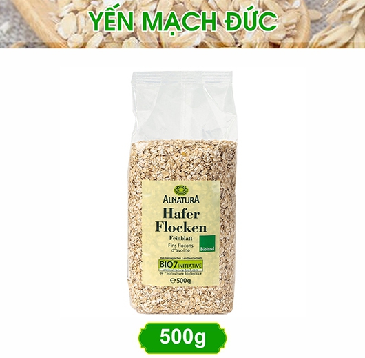 YẾN MẠCH ĐỨC HAFER FLOCKEN Nguyên hạt cán dẹt túi 500g