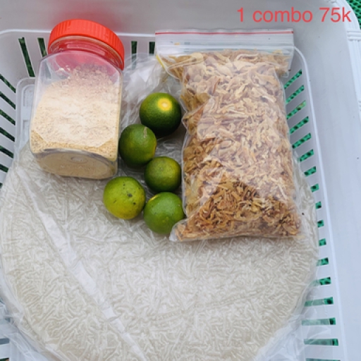 Bánh tráng phơi sương hành phi +muối tôm +tắc
