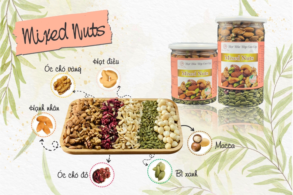 CÁC LOẠI HẠT DINH DƯỠNG SẤY KHÔ 500G CÁC LOẠI HẠT DINH DƯỠNG SẤY KHÔ 500G