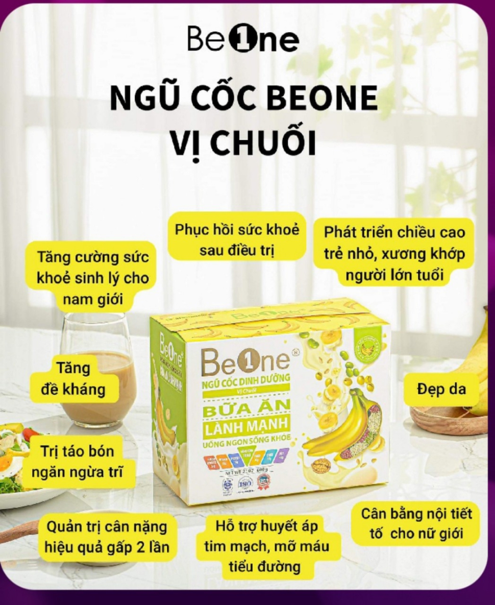 BỘT NGŨ CỐC DINH DƯỠNG VỊ CHUỐI 600G - BEONE - Sbiz