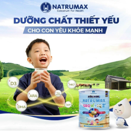 NATRUMAX Grow IQ 2+ DƯỠNG CHẤT THIẾT YẾU CHO CON YÊU KHỎE MẠNH