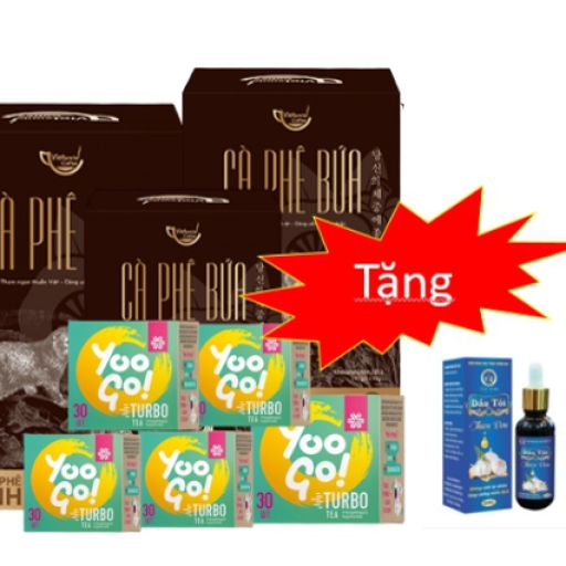 Combo 5 trà body + 3 cà phê bứa tặng 1 tinh dầu tỏi