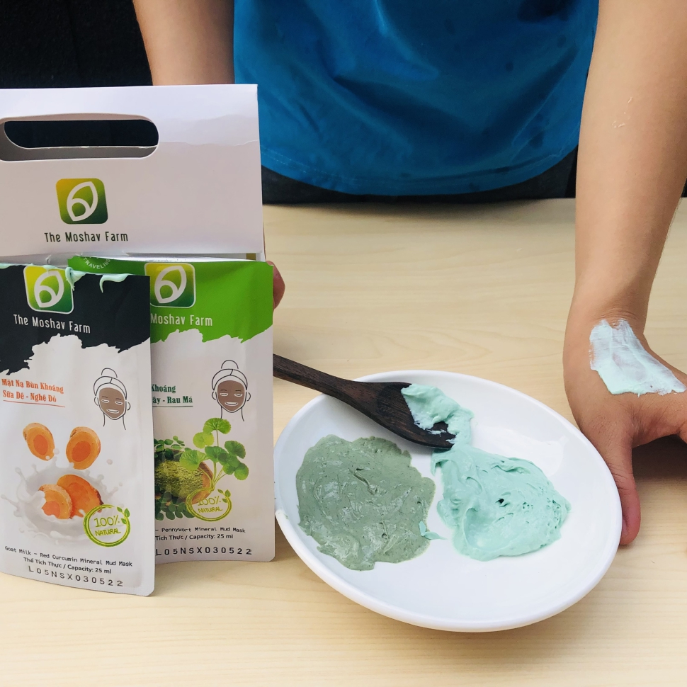 Mặt nạ bùn khoáng bột chùm ngây & rau má