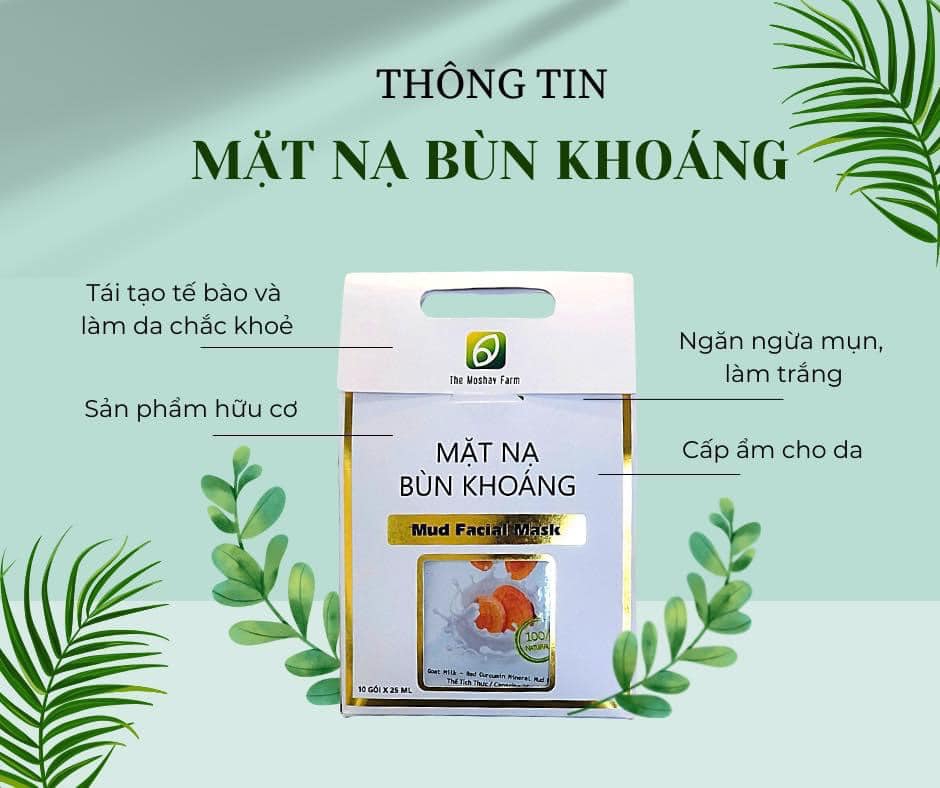 Mặt nạ bùn khoáng bột chùm ngây & rau má