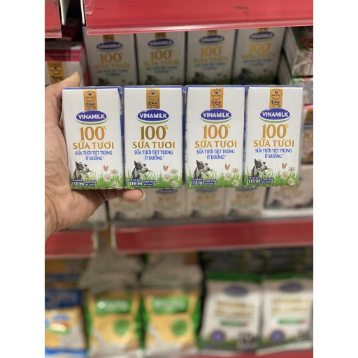 Sữa tươi con bò 100% ít đường loại 110ml- Thanh Tâm