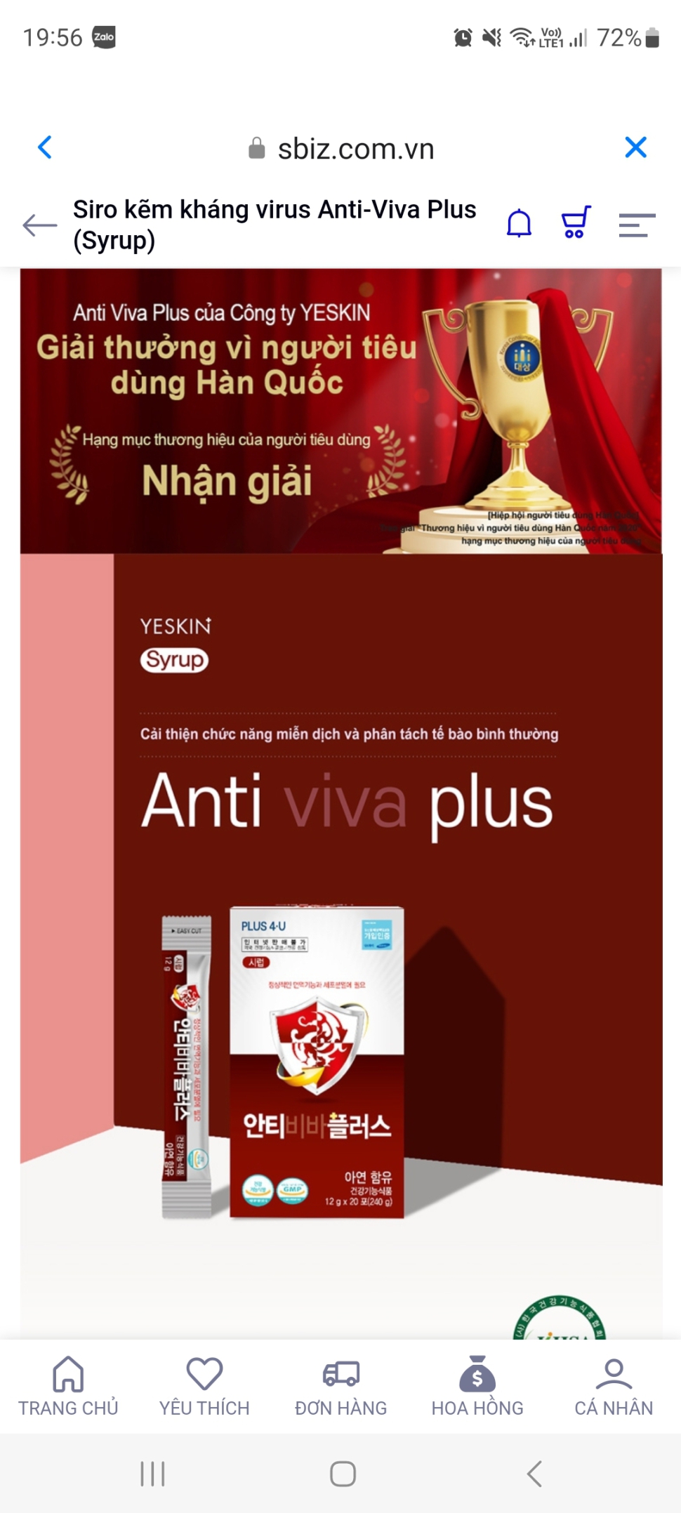 SIRO KẼM KHÁNG VIRUS ANTI-VIVA PLUS - TẠ MINH THÚY