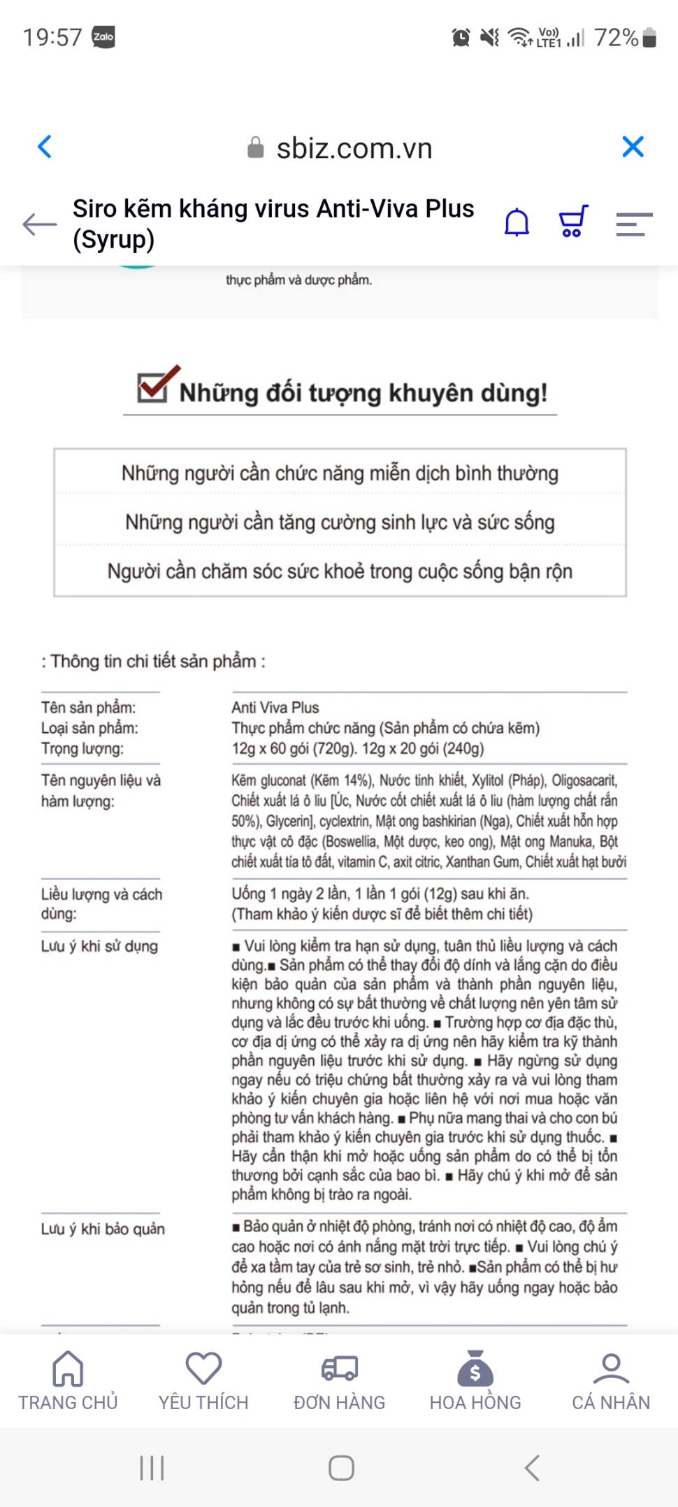 SIRO KẼM KHÁNG VIRUS ANTI-VIVA PLUS - TẠ MINH THÚY
