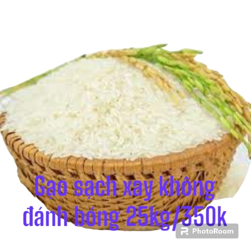 Gạo sạch xay không đánh bóng.bao25kg/375k