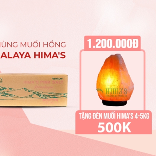 HIMAS - Thùng muối đá hồng Hima's ( 24 túi 500GR) - Free 1 Đèn đá muối