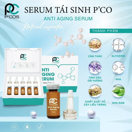 tái sinh Pcos 1 hộp 5 lọ trị nám, tàn nhang da không đều màu