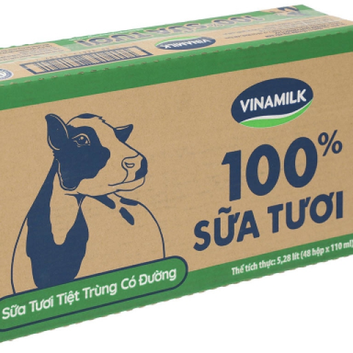 Thùng 48 hộp sữa tươi có đường Vinamilk 110ml