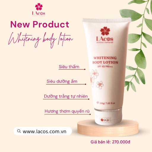 Sữa Dưỡng Thể Phân Tử Nước, Sáng Da, Chống Nắng LAcos – Whitening Body