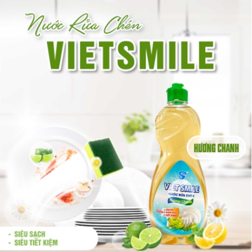 KVV - Nước Rửa Chén Cao Cấp Vietsmile Hương Chanh 800ml