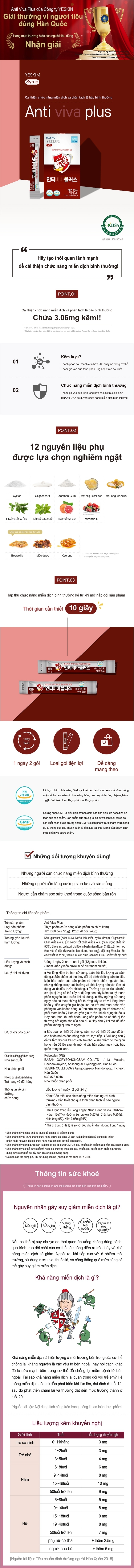 NEWLIFE - Siro kẽm kháng virus Anti-Viva Plus