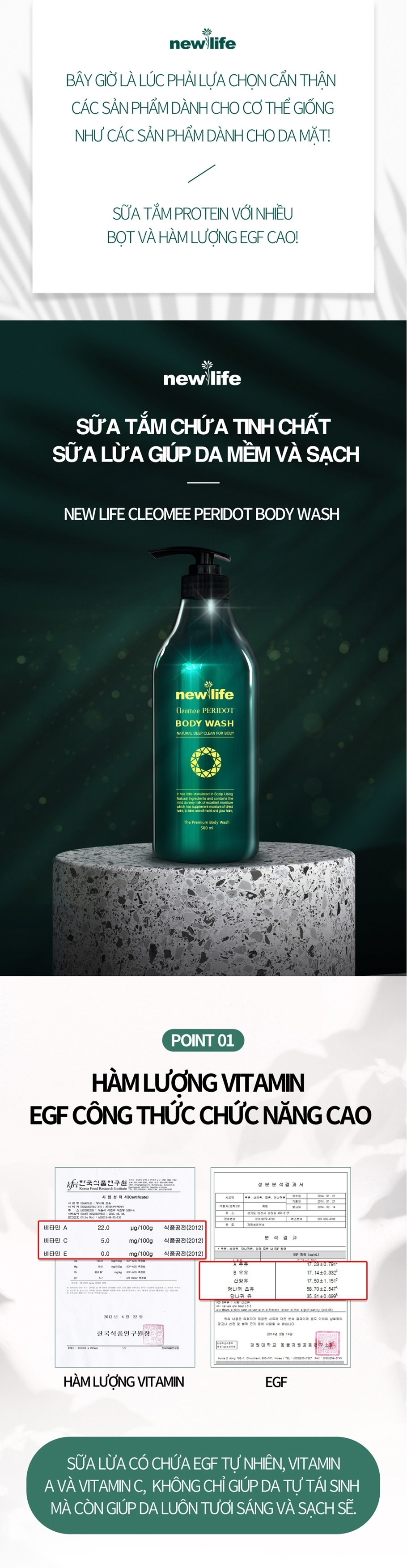 NEWLIFE - Sữa tắm dưỡng ẩm Newlife Cleomee Peridot