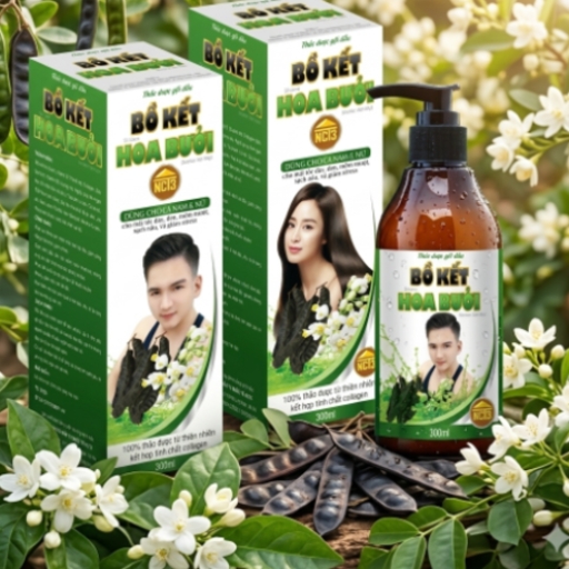 NCT3 - Dầu Gội Thảo Dược Bồ Kết Hoa Bưởi Nano Bạc 300ml