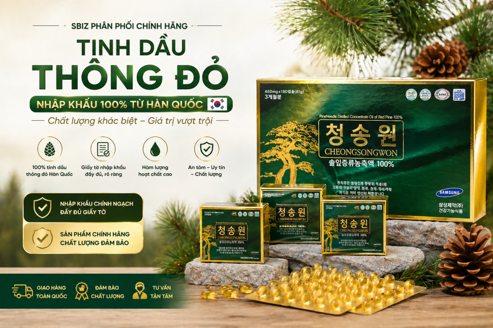 SBIZ || Tinh dầu thông đỏ nhập khẩu Hàn Quốc